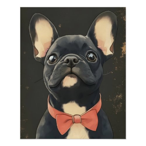 Vintage_Inspired Frenchie Portrait Art Poster