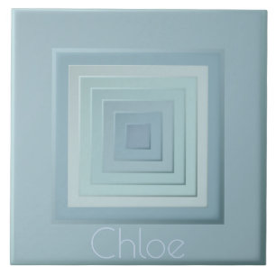 Vintage Inspired Geometric Squares Ceramic Tile