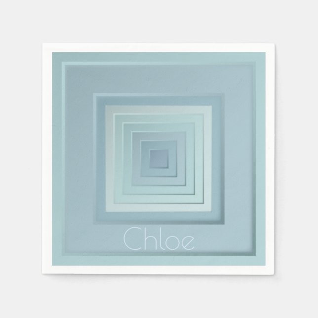 Vintage Inspired Geometric Squares Napkins (Front)