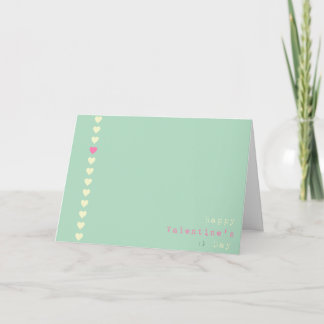Vintage Inspired Green Heart Valentine's Day Card