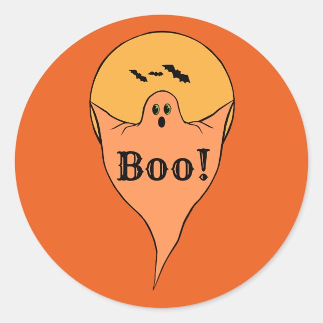 Vintage Inspired Halloween Ghost Sticker (Front)