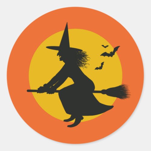 Vintage Inspired Halloween Witch Sticker