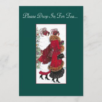 Vintage Inspired Holiday Tea Party Invitation. Invitation by SharCanMakeit at Zazzle