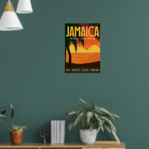 Vintage Inspired Jamaica Travel Poster