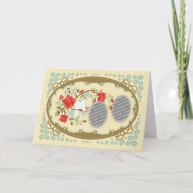 Vintage Inspired Love Customizable Holiday Card (Front)