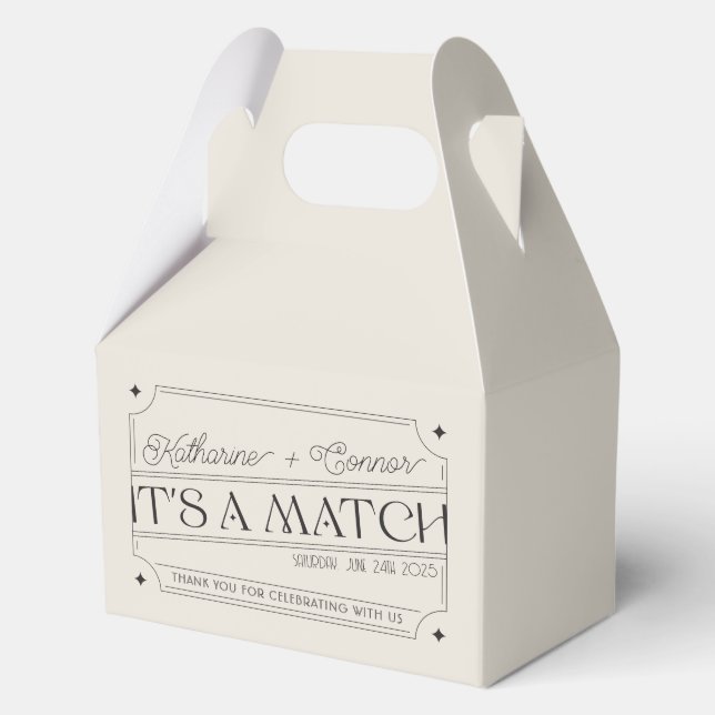 Vintage-Inspired Matchbox Wedding Favor Box (Front)