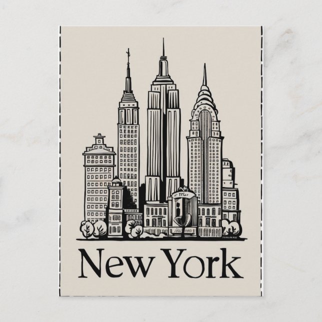 vintage inspired new york postcard (Front)