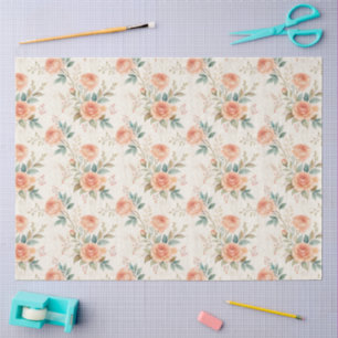 Vintage Inspired Pastel Florals Decoupage Tissue Paper
