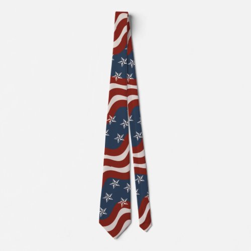 Vintage Inspired Patriotic Stars and Stripes Tie