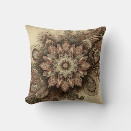 Vintage Inspired Patterns  Throw Pillow