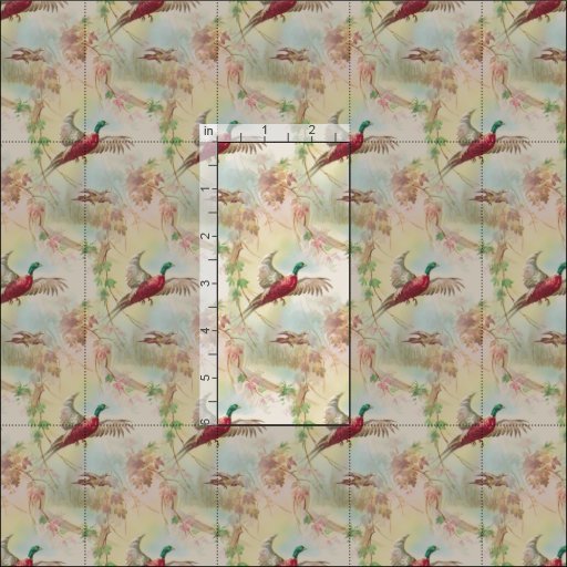 Vintage Inspired Pheasant Bird Fabric Print