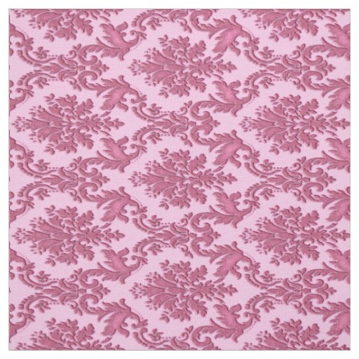 Vintage Inspired Pink Damask Print Fabric Zazzle