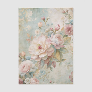 Vintage Inspired Pretty Row of Peonies Background Tissue Paper