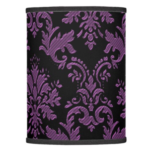 Vintage Inspired Purple Black Damask Lamp Shade