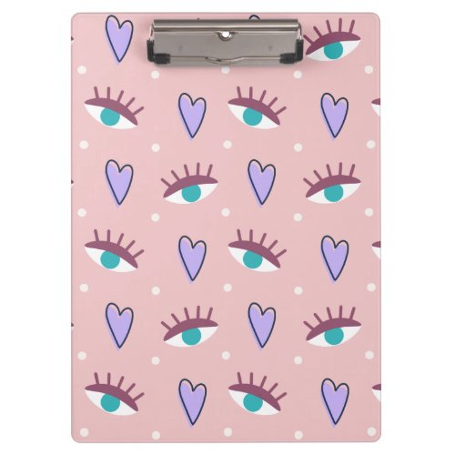 Vintage_Inspired Retro Eyes Seamless Pattern Clipboard