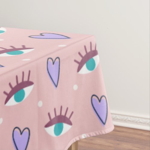 Vintage_Inspired Retro Eyes Seamless Pattern Tablecloth