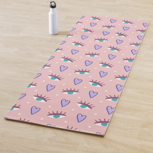 Vintage_Inspired Retro Eyes Seamless Pattern Yoga Mat