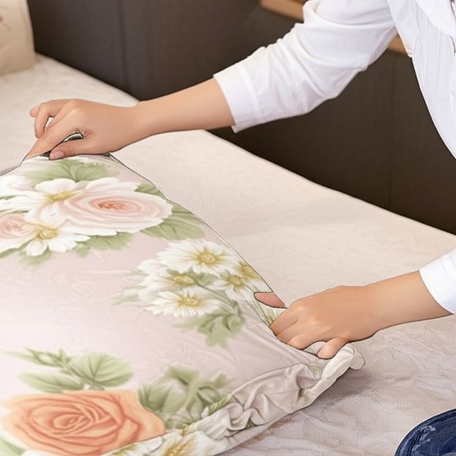 Vintage-Inspired Rose & Daisy Pillow Case (Creator Uploaded)