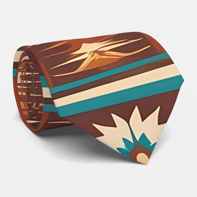 Vintage Inspired Southwestern Neck Tie (Rolled)