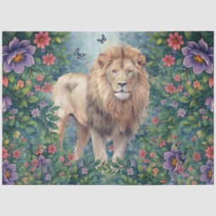 Vintage Inspired Tropical Jungle Lion Decoupage Tissue Paper