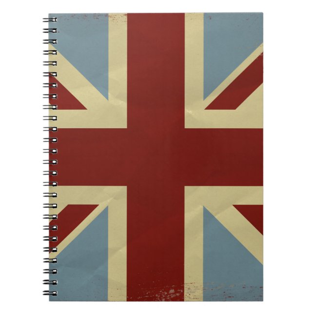 Vintage Inspired Union Jack Flag Design Notebook (Front)