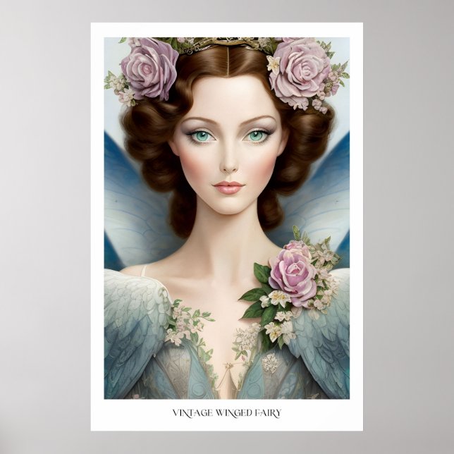 Vintage Inspired Winged Fairy Poster (Front)