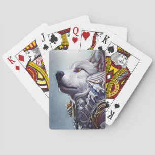 Vintage-Inspired Wolf Head Art - Nostalgic Poker Cards