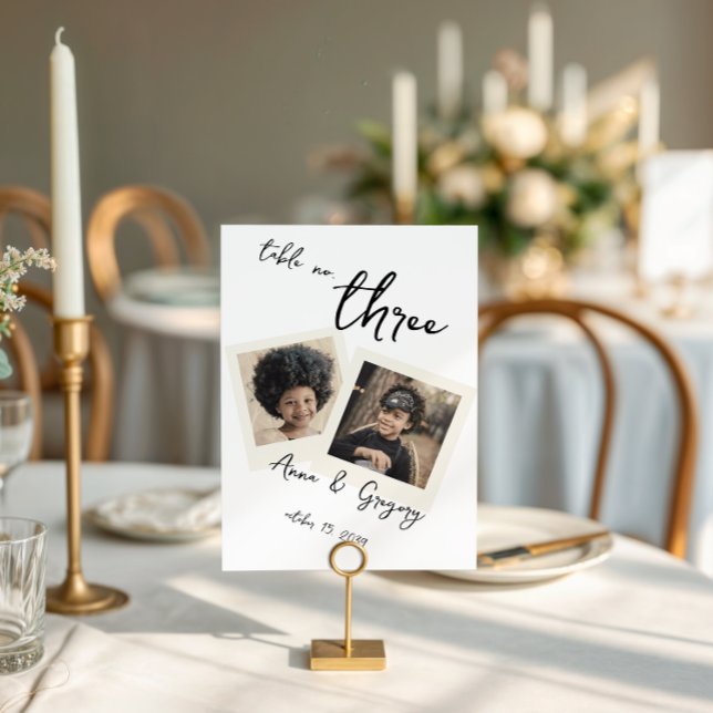 Vintage Instant Photo Handwriting 5x7 Table Number (Creator Uploaded)