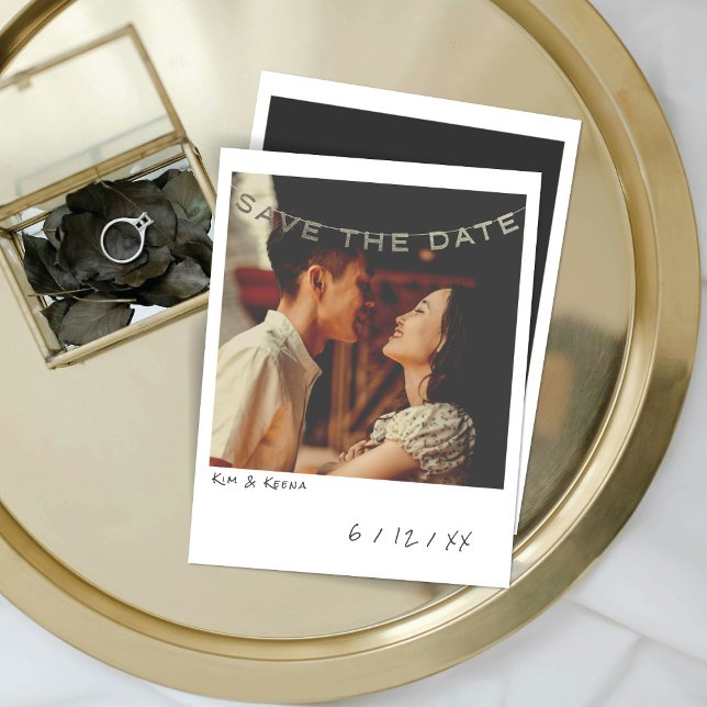 Vintage Instant Photo Save The Date Card (Creator Uploaded)