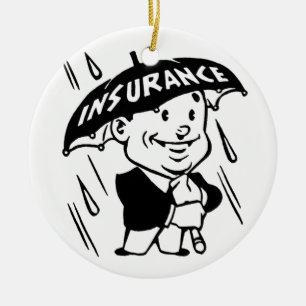 Vintage Insurance Guy Ceramic Ornament