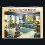 Vintage Interior Designs - 1940s Homes - Calendar<br><div class="desc">Timeless art and creations with a mix of classic vintage and modern designs.</div>