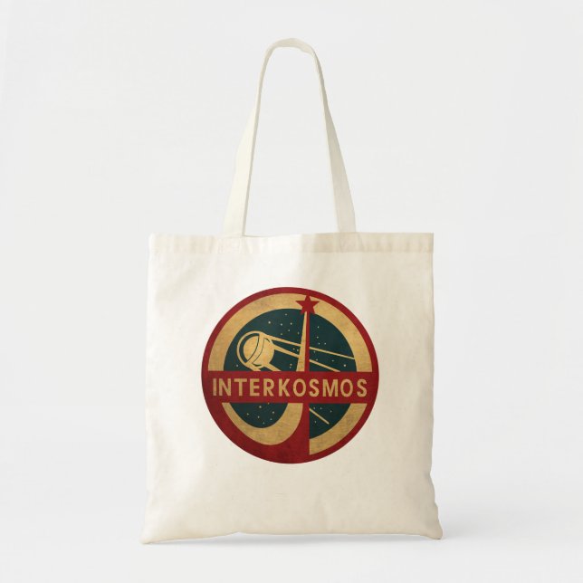 Vintage Interkosmos space program Sputnik Satellit Tote Bag (Front)