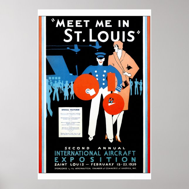 Vintage International Aircraft Exposition Poster (Front)