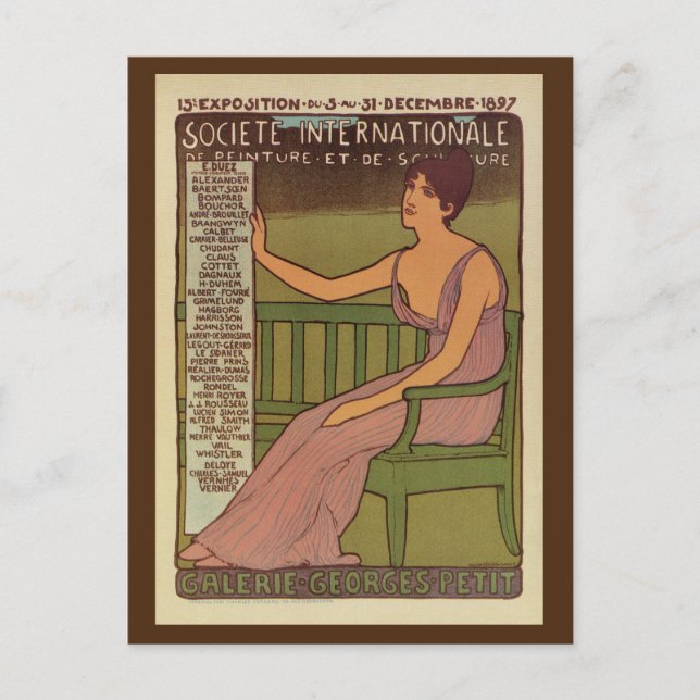 Vintage international painting expo Paris 1897 Postcard (Front)