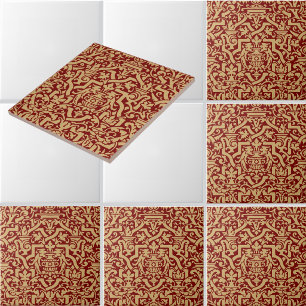 Vintage Intricate Ornate Victorian Era Pattern Ceramic Tile