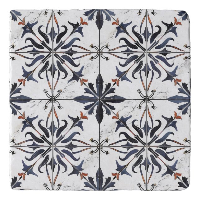 Vintage Intricate Tile Pattern Trivet (Front)
