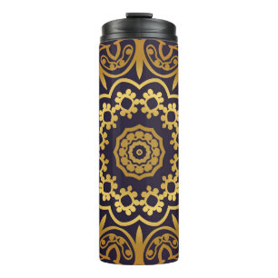 Vintage Invitation card with Mandala pattern. Deco Thermal Tumbler