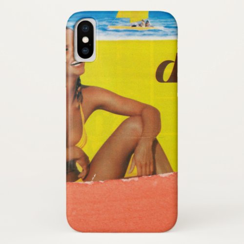 Vintage iPhone X Case Tanning Ad Blode Bikini