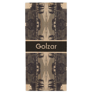 Vintage Iran Tehran city street and people Wood Flash Drive