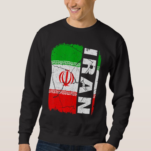 Vintage Iranian Flag Iran Pride Roots Heritage Sweatshirt (Front)
