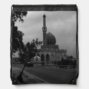 Vintage Iraq Baghdad Buniya Mosque Postcard Drawstring Bag