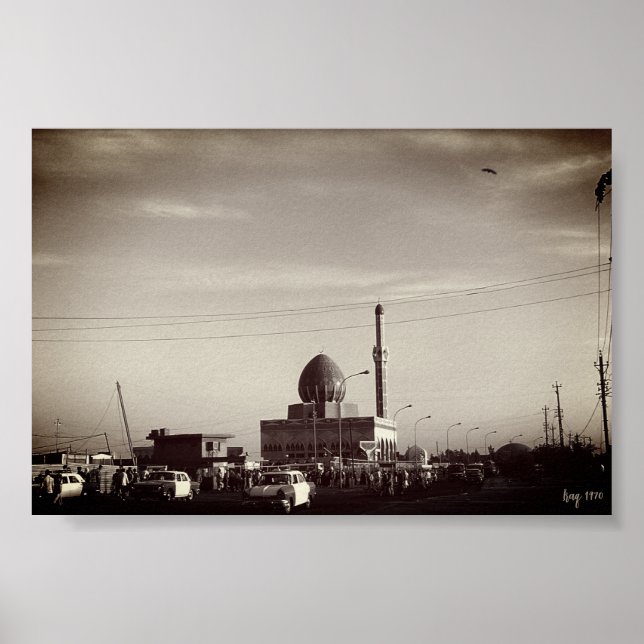 Vintage Iraq Baghdad Buniya Mosque Poster (Front)