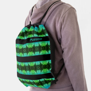 Vintage Iraq Baghdad Gas station at mosque Drawstring Bag