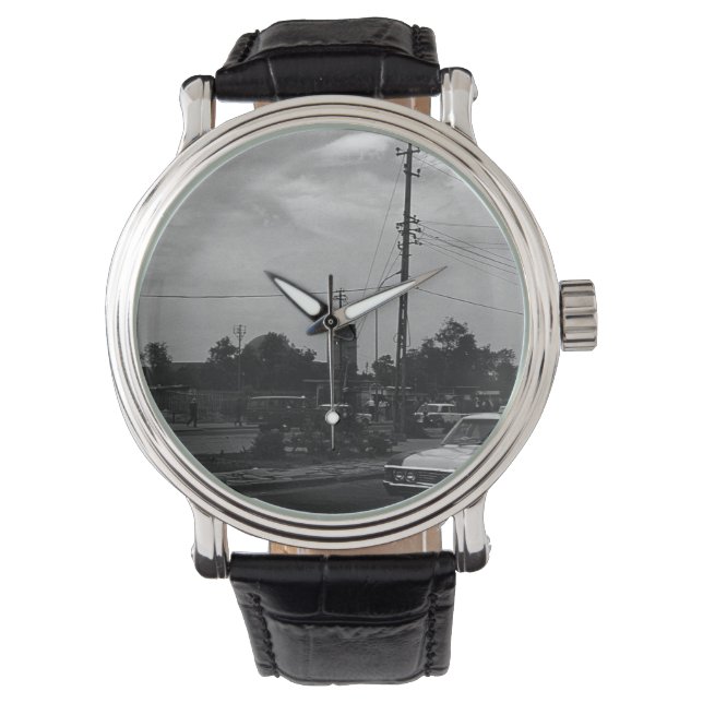 Vintage Iraq Baghdad street taxis Watch (Front)