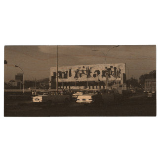 Vintage Iraq Baghdad tahrir square Wood Flash Drive