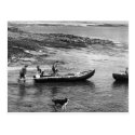 Vintage Aran Island currach boats Ireland postcard