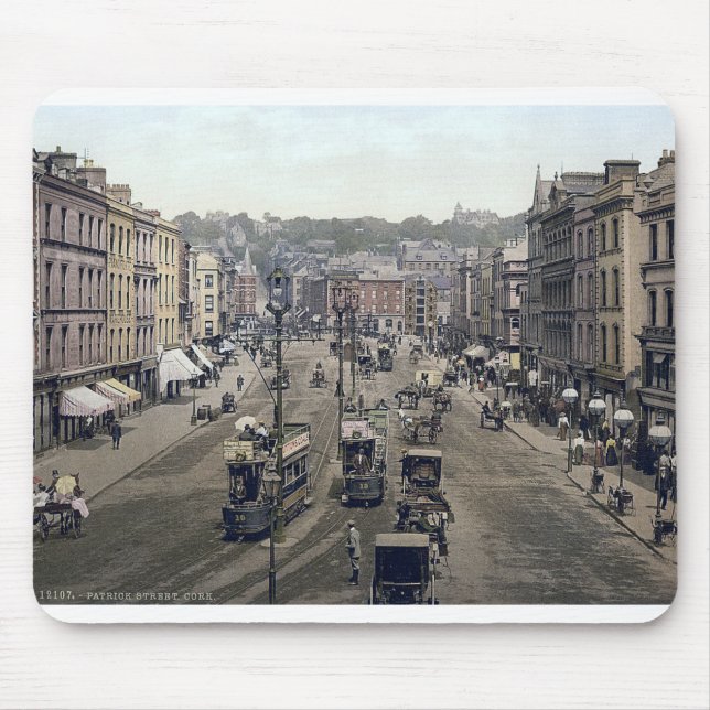 Vintage Ireland Cork City c1900 Patrick's Street  Mouse Pad (Front)
