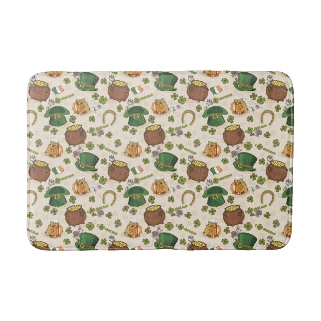 Vintage Ireland Icon Pattern Bath Mat (Front)