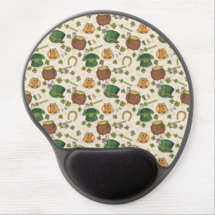Vintage Ireland Icon Pattern Gel Mouse Pad