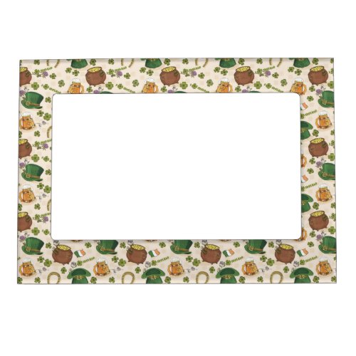 Vintage Ireland Icon Pattern Magnetic Frame